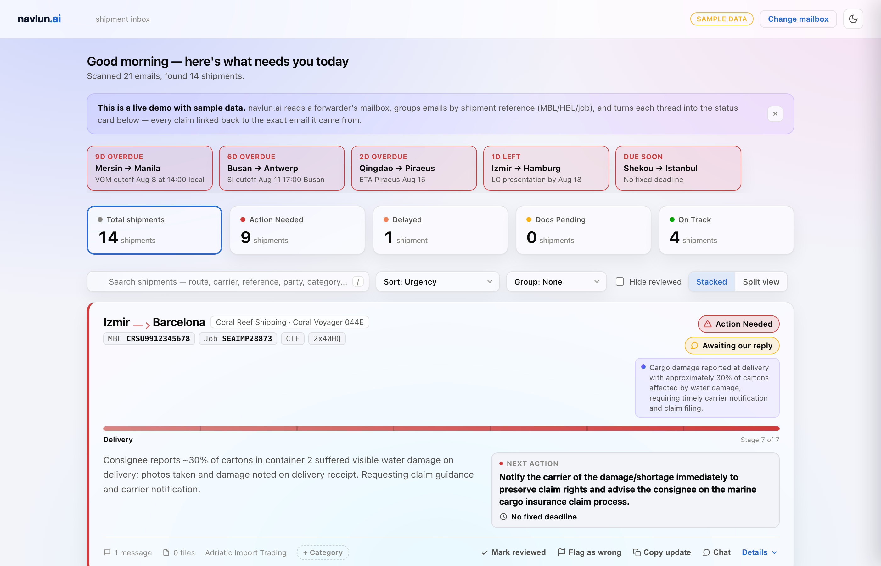 navlun.ai dashboard